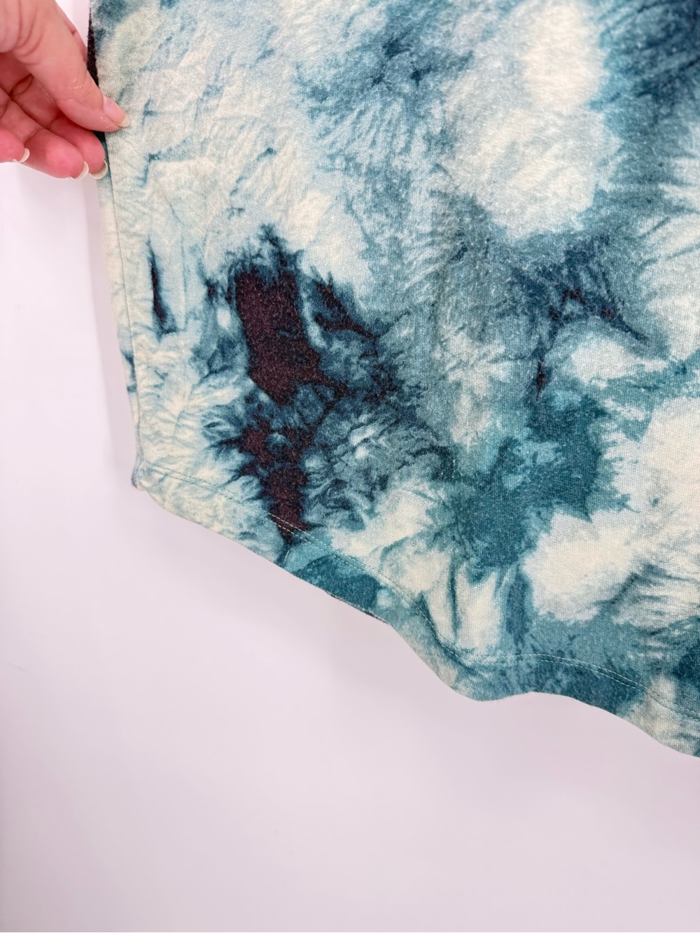 Cynthia Rowley Women Teal Blue Tie Dye T-shirt Dress Short Sleeve Medium MIDI - Picture 4 of 6